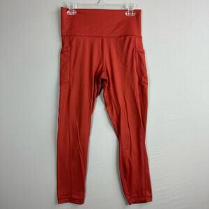 Yogalicious Women’s XL Ankle Leggings Hi-Rise V-Back Pockets Elastic Free NWT